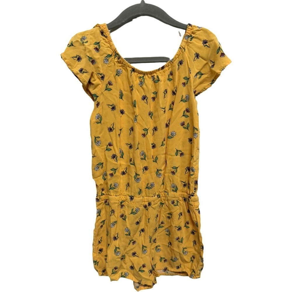 The Children's Place Girls Yellow Floral Romper Size 5/6 Wildflower Print